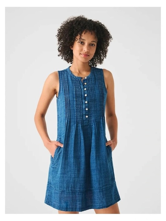 Faherty Dresses & Skirts - Faherty Cotton Gauze Isha Dress Indigo
